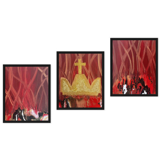 Vibrant Inspirational Abstract Masterpiece, title "New Creation In Christ Jesus", Stretched Canvas, Archival Art Material or Glossy Aluminum Metal options