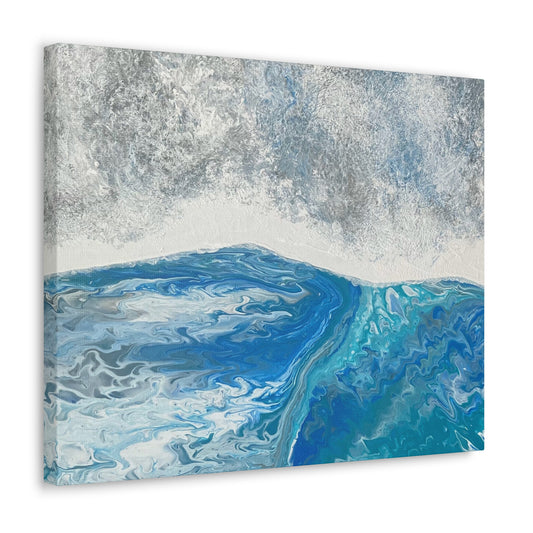 Vibrant Inspirational Art Masterpiece, title "Creation Day 2 - Sky and Oceans", Canvas, Archival Art Material, or Glossy Aluminum Metal options