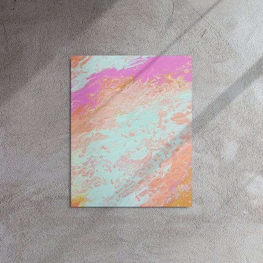 Vibrant Inspirational Abstract Masterpiece, title "Joy of the Lord", Stretched Canvas, Archival Art Material or Glossy Aluminum Metal options